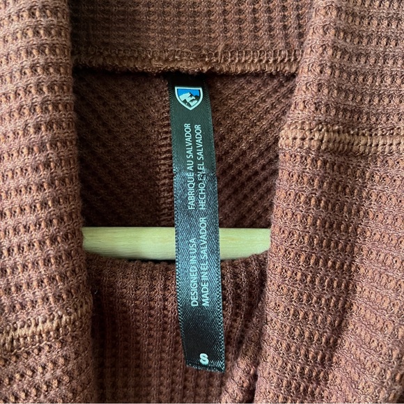 Kuhl Top Size Small Petra Turtleneck Cinnamon Brown Waffle Knit Long Sleeve - Picture 3 of 11